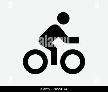 Cyclist Icon. Bicycle Bike Ride Cycle Sport Race Biking Exercise Healthy Lifestyle Sign Symbol Black Artwork Graphic Illustration Clipart EPS Vector Stock Vector