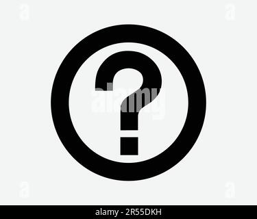 Round Question Mark Icon. Help FAQ Query Information Info Counter Navigation Circle Sign Symbol Black Artwork Graphic Illustration Clipart EPS Vector Stock Vector