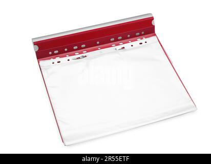 File folder with punched pockets on light grey background Stock Photo