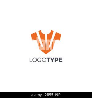 V Wear Logo look unique design. combination letter V and Tshirt Stock Vector