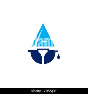 Water Clean Logo. Cleaning Service Logo. Water Drop Logo Stock Vector