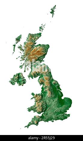United Kingdom, shaded relief map Stock Photo - Alamy
