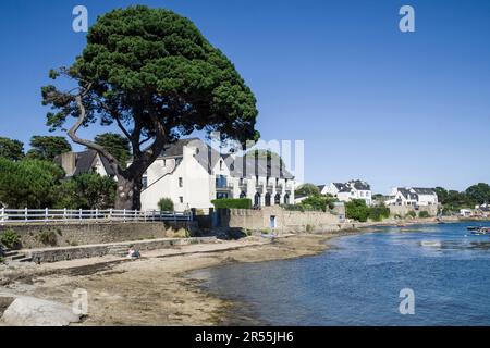 Larmor-Baden (Brittany, north-western France) in the Gulf of Morbihan Stock Photo