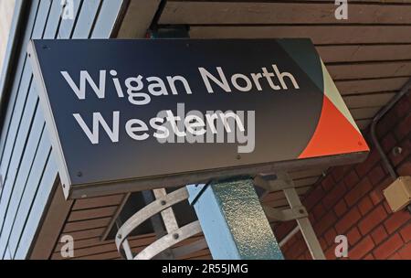 West Coast Main Line - WGN - Wigan North Western railway station, Wallgate, Wigan, Lancashire, England, UK,  WN1 1BJ Stock Photo