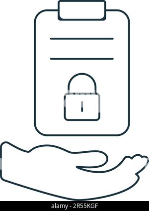 IP agreement icon. Monochrome simple sign from intellectual property collection. IP agreement icon for logo, templates, web design and infographics. Stock Vector