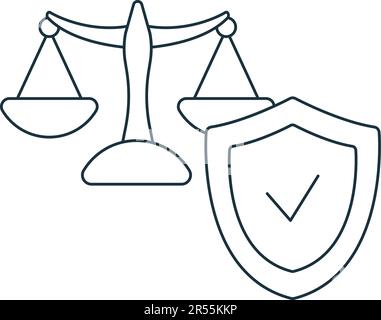 Law protection icon. Monochrome simple sign from intellectual property collection. Law protection icon for logo, templates, web design and Stock Vector