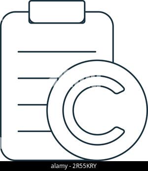 Copyright icon. Monochrome simple sign from intellectual property collection. Copyright icon for logo, templates, web design and infographics. Stock Vector