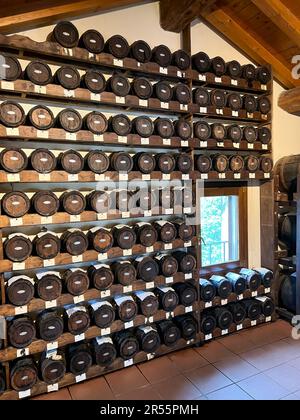 a balsamic vinegar production and sales DOP outlet, Modena Italy Stock Photo