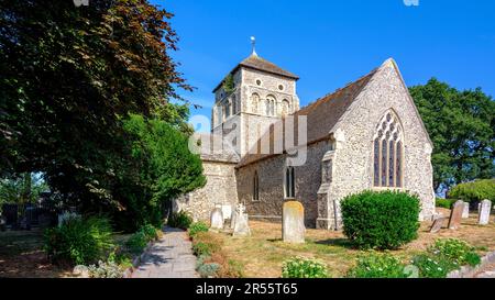 Shoreham, UK - August 14, 2022:  St Nicholas' Church, Old Shoreham, West Sussex Stock Photo