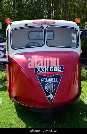 A preserved Scammell Scarab lorry cab at Toddington station on the Gloucestershire Warwickshire Steam Railway. Stock Photo