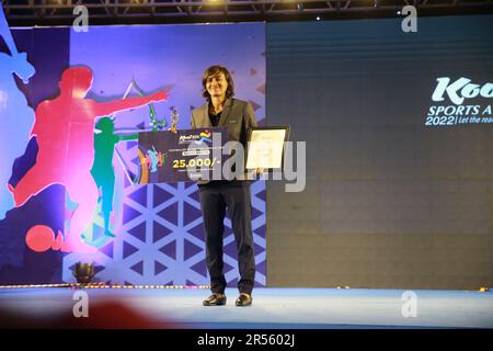 Bangladesh Women Football Team Captain Sabina Khatun won the Footballer of the year in the female category in the Bangladesh Sports Press Association Stock Photo