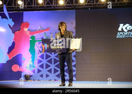 Bangladesh Women Football Team Captain Sabina Khatun won the Footballer of the year in the female category in the Bangladesh Sports Press Association Stock Photo