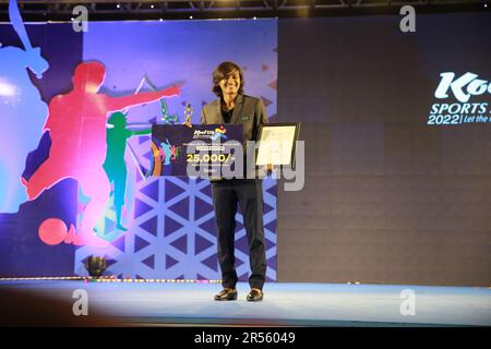 Bangladesh Women Football Team Captain Sabina Khatun won the Footballer of the year in the female category in the Bangladesh Sports Press Association Stock Photo