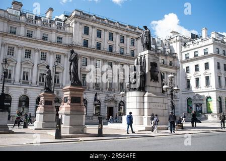 London, United Kingdom - 04 07 2023: The Guards Crimean War Memorial is a Grade II listed memorial in St James's, London, that commemorates the Allied Stock Photo