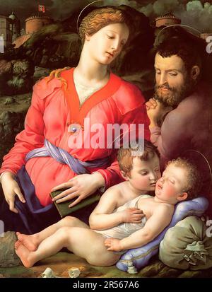 Agnolo di Cosimo, known as Bronzino,  Italian Mannerist painter from Florence -  (1503 –  1572) Madonna Panciatichi or Panciatichi Holy Family Stock Photo