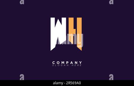 WH Alphabet letters Initials Monogram logo Stock Vector