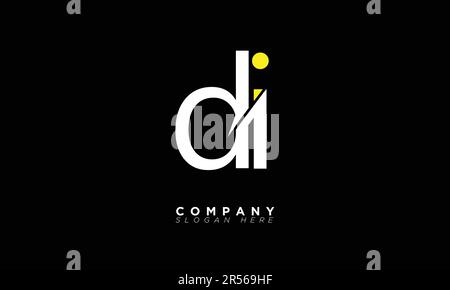 DI Alphabet letters Initials Monogram logo Stock Vector