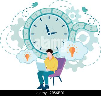 Time management. Time management. Projects and deadlines. Stock Vector