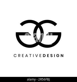 Elegant minimalist letter GG logo design vector illustration Stock Vector