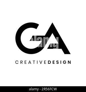 Modern geometric letter GA logo design vector for business company Stock Vector