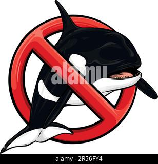 No orca sign icon vector illustration on white background Stock Vector