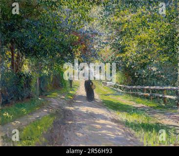 Avenue of the Villa des Fleurs in Trouville by Gustave Caillebotte (1848-1894), oil on canvas, 1883 Stock Photo