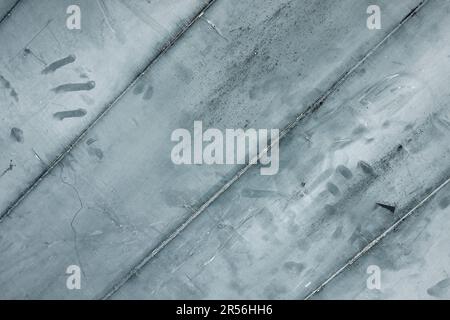 Light blue diagonal wooden panels with finger prints. Meant as background Stock Photo