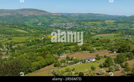 The village of Crickhowell in the Usk Valley situated near Abergavenny in Monmouthshire, Wales, UK Stock Photo