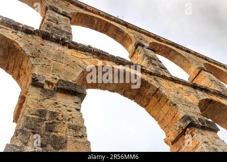 Two tiered Roman aqueduct 1st century AD Stock Photo