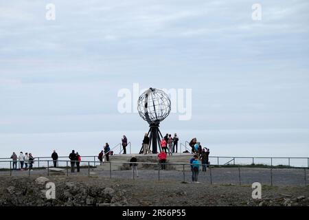 Norway. Nordkapp. Globe Monument Stock Photo