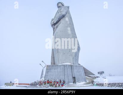 Murmansk, Russia. Monument To the Defenders of the Soviet Arctic during the Great Patriotic War (Alyosha). Stock Photo