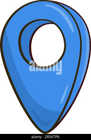 Vector cartoon map pointer icon in comic style. Gps navigation mark ...