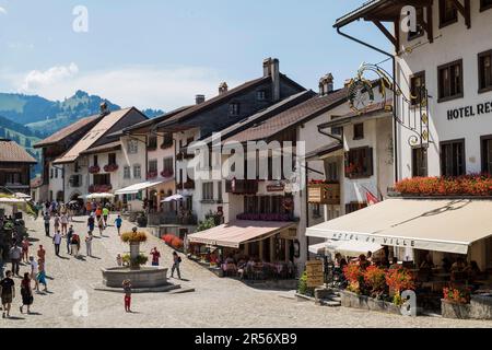 Switzerland. canton Fribourg. Gruyeres. old town Stock Photo