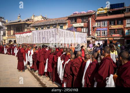 Buddhism. Monks Nepal Stock Photo