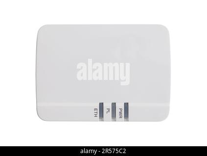white wifi router modem on wood table Stock Photo - Alamy
