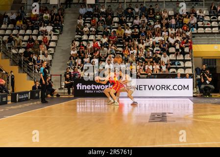 vigo, Spain. May, 26th, 2023. the team of the Spanish players perform an attack against the tough defence of the Chinese national team.  Credit: Xan G Stock Photo