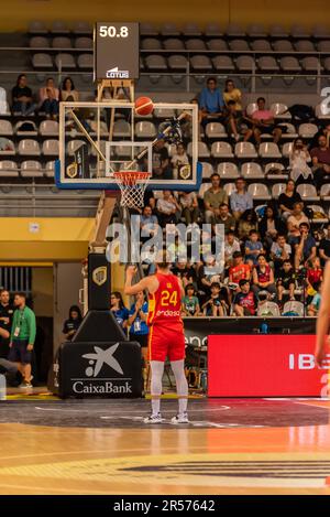 vigo, Spain. May, 26th, 2023. Spanish player Laura Gil makes an extra free throw.  Credit: Xan Gasalla / Alamy Live News Stock Photo