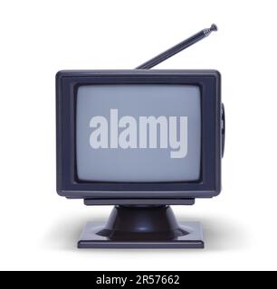 Small TV Front Cut Out on White. Stock Photo