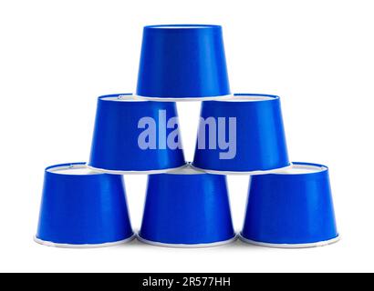 Pyramid Cup Stack Cut Out on White. Stock Photo