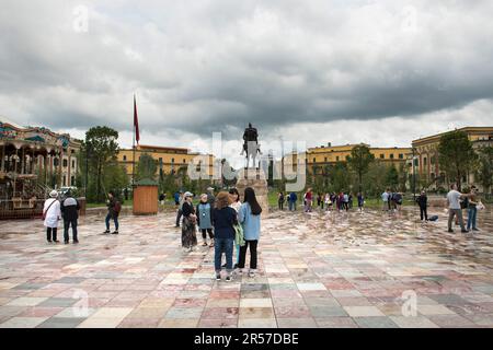 Albania. Balkan Peninsula. Tirana. Main square. Skanderberg Stock Photo