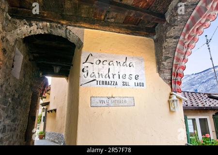 Locanda Gandriese. Gandria village. Lugano. Switzerland Stock Photo