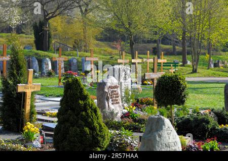 Graves in the Maulbronn Forest Cemetery Stock Photo