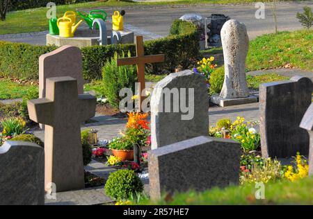 Graves in Maulbronn Forest Cemetery Stock Photo