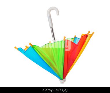 Mini colorful umbrella on white background Stock Photo