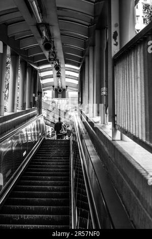 Escalator in Hong Kong Stock Photo