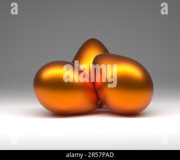 traditional and golden eggs 3d rendering image Stock Photo - Alamy