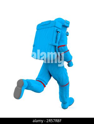running astronaut, isolated on white background Stock Photo - Alamy