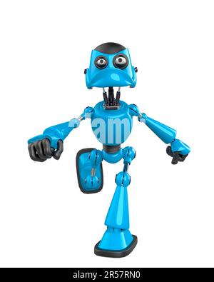 nice robot is walking very sad, 3d illustration Stock Photo