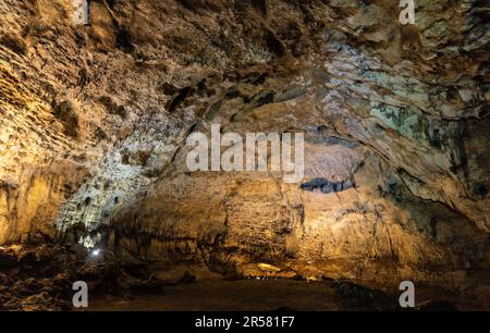 Limestone Bat Cave Jaskinia Nietoperzowa known for multiple species of nesting bats in Jerzmanowice village in Bedkowska Valley near Cracow in Poland Stock Photo