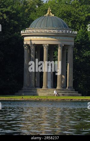 Apollo Temple, Badenburg Lake, Nymphenburg Palace Park, Munich, Bavaria, Monopteros, Germany Stock Photo